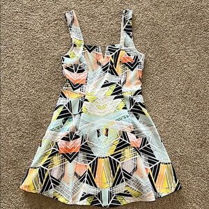 Francesca's Collections White and Yellow Sundress Sleeveless Mini